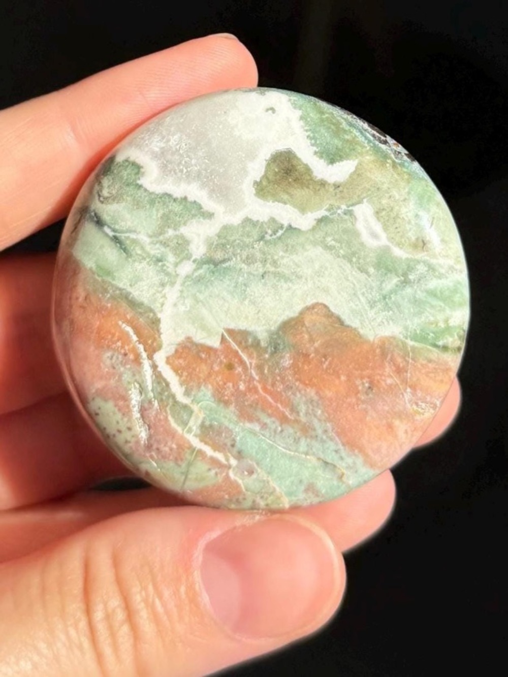 Unicorn Jasper Flat Stone ~ Pocket Stone Crystal ~ Pastel Ocean Jasper